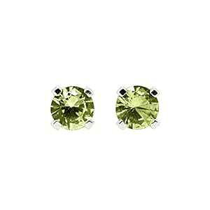 3mm ȃC O[ yhbg WFXg[ |Xg X^bh sAX X^[O Vo[ - 8 ̒a Melanie Golden Jewelry 3mm Tiny Lime Green Peridot Gemstone Post Stud Earrings in Sterling Silver