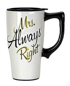 Spoontiques Mrs. Always Right �g���x�� �}�O�A�z���C�g�A18 �I���X Spoontiques Mrs. Always Right Travel Mug, White, 18 oz