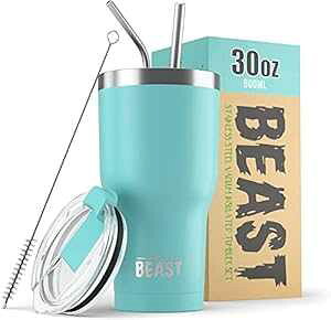 Beast 30�I���X �^���u���[ �X�e�����X�X�`�[�� �^��f�M �R�[�q�[ �A�C�X�J�b�v ��d�� �g���x�� �t���X�R (�A�N�A�}���� �u���[) Greens Steel Beast 30 oz Tumbler Stainless Steel Vacuum Insulated Coffee Ice Cup D