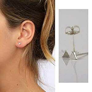 ^Cj[gCAOX^bhsAX̃yAAX^bhAX^[OVo[A925A3.5mm 0.14C`AjZbNXsAXA sigalita Pair of Tiny Triangle stud earrings, cartilage stud, Sterling silver