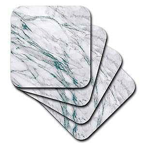 3dRose ANA eB[ WF Xg[ }[u Ob^[ ^bN tFCN vgA\tg R[X^[ 4 ZbgAu[/O[/O[ 3dRose Luxury Aqua Teal Gem Stone Marble Glitter