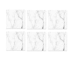 vg嗝΃JZ~bNR[X^[6Zbg 4C` x 4C` Harman Set of 6 Printed Marble Carrara Ceramic Coasters 4" x 4"