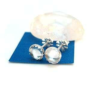 NANH[cNX^NH[cX^bhsAX 6mm Eh Twisted Designs Jewelry Clear Quartz Crystal Quartz Stud Earrings 6mm Round