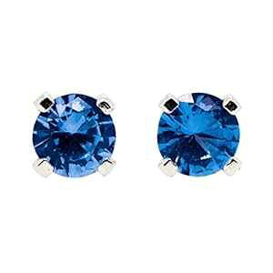 [W 6 mm u[ Tt@CA WFXg[ X^bh sAX X^[O Vo[ - 9 ̒a Melanie Golden Jewelry Large 6mm Blue Sapphire Gemstone Stud Earrings in Sterling Silver - September Birthstone