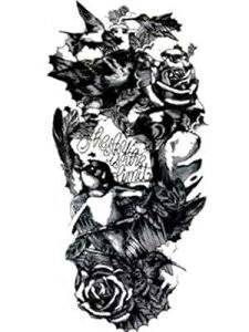 Novu Ink  ^gD[ ꎞIȓn ^gD[ꎞIȓn 2pbN tFCN^gD[ A[gfUC]/XebJ[ ́ArAȂ (22cm×11cm) Novu Ink The Birds Temporary Tattoos PACK OF 2 Fake Tatt