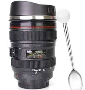 Yepteeps R[q[}OAJYgxT[XAȒPɑ|łWtXeXX`[fMJbv (Rh~) Yepteeps Coffee Mug, Camera Lens Travel Thermos, Stainless Steel Insulated Cup with Easy C