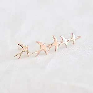�~�X�}�b�`�̒��̌Q��̃C�������O ���[�Y�S�[���h �V���C�j�[�d�グ Jamber Jewels Mismatched Flock of Birds Earrings ROSE GOLD Shiny Finish