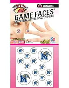 tBXw^CK[X ? Ȃs[XeBbNꎞIȒ܂̃^gD[ ? 12 ̒܂̃^gD[ 2 ̃Xsbg ^gD[ Fan A Peel University of Memphis Tigers Waterless Peel & Stick Temporary Fingern