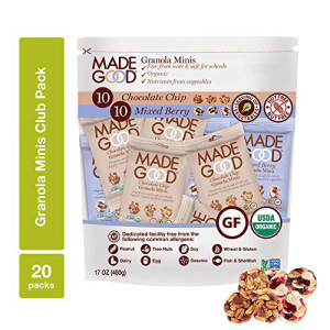 Made Good MadeGood Granola Minis 物品 Club Pack 20 ct 0.85 oz. each ; 10 訳あり商品 Snacks Vegan Berry Chocolate Organic Minis; Chip and Mixed Non-GMO Gluten-Free Bags Allergy-Friendly