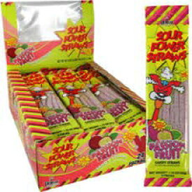 サワーパワー パッションフルーツ キャンディ ストロー パッケージ、24 個 Sour Power Passionfruit Candy Straw Packages, 24Count