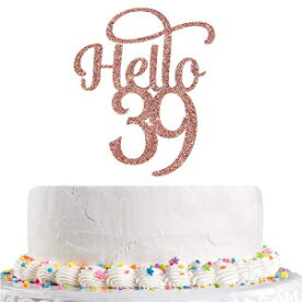 Talorine Glitter Hello 39 Cake Topper for 39th Birthday Cake Topper 39th Wedding Anniverdary Party Decorations