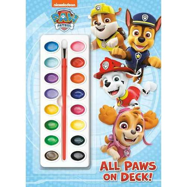 Golden Books paperback Book, All Paws on Deck! (Paw Patrol): Activity Book with Paintbrush and 16 Watercolors