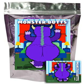 Monster Butts グミ グレープフレーバー フルーツ ゼリー ディスク 面白い クリスマス ストッキング 詰め物 無脂肪、グルテンフリー キャンディ ギャグ ギフト ティーン、女の子、男の子、子供向け Monster Butts Gummy Grape Flavored Fruit Jelly D