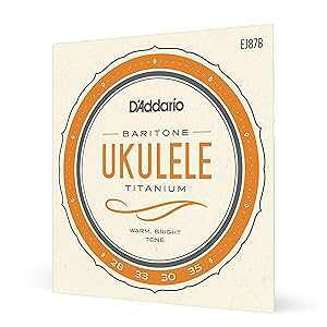 D'Addario EJ87B チタン ウクレレ弦 バリトン D'Addario EJ87B Titanium Ukulele Strings, Baritone