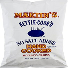 Martin's Kettle-Cook'd 無塩ポテトチップス 8 オンス (4 袋) Martin's Kettle-Cook'd No Salt Added Potato Chips 8 Ounces (4 Bags)