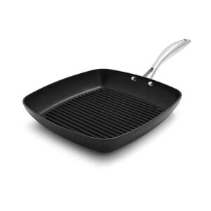 Scanpan PRO IQ �m���X�e�B�b�N�O���h���A11 �C���` Scanpan Pro IQ 10.5 Inch Square Nonstick Grill Pan - Compatible with All Cooktops, Induction Ready, Metal Utensil Safe, Dishwasher & Oven Safe to 500°F, Black