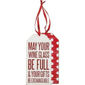 Primitives by Kathy Bottle Tag 3 Inches x 6 Inches Wine Glass Bar Accessories