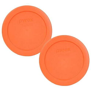 �p�C���b�N�X �K���X�{�E���p 2�J�b�v���E���h���[�J�o�[ #7200-PC (2�A�I�����W) Pyrex 2 Cup Round Storage Cover #7200-PC for Glass Bowls (2, Orange)