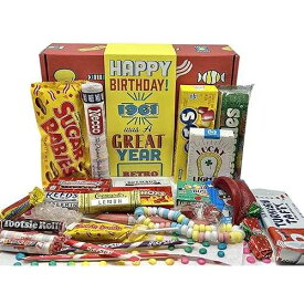 RETRO CANDY YUM 65th Birthday Gifts for Men & Women Born in 1961 / 30-Kinds Retro Candy Box