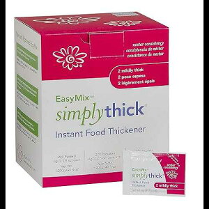 Simply Thick SimplyThick EasyMix 200 Count of 6g Individual Packets Gel Thickener for Those with Dysphagia & Swallowing Disorders Creates an IDDSI Level 2 Mildly Thick (Nectar Consistency)