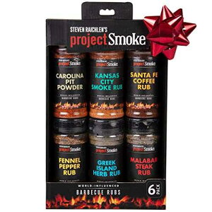 Steven Raichlen ̃vWFNg X[N BBQ XpCX uV[YjO R{ Mtg{bNX - 6 pbN [hCho[xL[ Steven Raichlen's Project Smoke BBQ Spice Rub Seasoning Combo Gift Box - 6 Pa