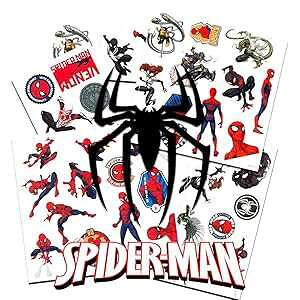 �X�p�C�_�[�}���̈ꎞ�I�ȃ^�g�D�[ - 1 �p�b�P�[�W�ɂ� 50 �̃^�g�D�[! Marvel Spider-Man Temporary Tattoos - 50 Tattoos per Package!