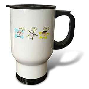 3dRose  Phd Funny Process Cartoon Before During After Humorous Graduation Gift Travel Mug, 14 oz, Multicolor