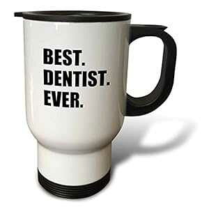 3dRose tm_179773_1 Best Dentist Ever Fun Job ���Ȉ�t�L�����A�d���p�v���C�h�M�t�g �g���x���}�O 14�I���X �X�e�����X�X�`�[�� 3dRose tm_179773_1 Best Dentist Ever Fun Job Pride Gifts for Dentistry Career Work Travel Mug, 14