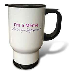 3dRose Im a Meme Whats Your Superpower zbgsN ΂ւ̖ʔMtg gx}O 14IX XeXX`[ 3dRose Im a Meme Whats Your Superpower Hot Pink Funny Gift for Grandma Travel Mug, 14-Ounce, Sta