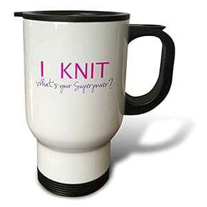 3dRose tm_194452_1 I Knit Whats Your Superpower ҂ݕDƂւ̊yMtg ҂ݕgx}OA14IXAXeXX`[ 3dRose tm_194452_1 I Knit Whats Your Superpower Fun Gift for Knitters Knitting Love Travel