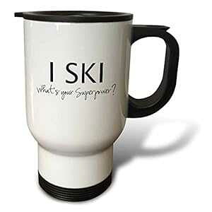 3dRose tm_194468_1 I Ski Whats Your Superpower Fun Gift for Skiers and Skiing Fans Travel Mug, 14-Ounce, Stainless Steel