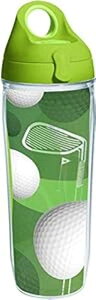 Tervis St{[ƃNu^u[ bvƃCO[̊Wt 16IXANA Tervis Golf Balls and Club Tumbler with Wrap and Lime Green Lid 16oz, Clear