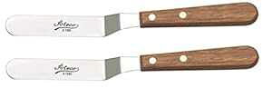 Ateco 1385 �X�p�`���� �A�C�V���O �t���X�e�B���O �X�v���b�_�[ �f�R���[�V���� �c�[�� �ؐ��n���h�� 2�p�b�N Ateco 1385 Spatula Icing Frosting Spreader Decorating Tool-Wood Handle, 2-Pack
