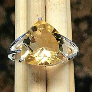 �i�`������ 2.5ct �S�[���f�� �V�g���� 925 �\���b�h �X�^�[�����O �V���o�[ �����O �T�C�Y 5.75 Natural Rocks by Kala Natural 2.5ct Golden Citrine 925 Solid Sterling Silver Ring Size 5.75