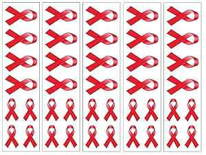 40 �̃��b�h���{���ꎞ�I�ȃ^�g�D�[: HIV/AIDS �[���^�g�D�[ PremiumTT temporary tattoos 40 Red Ribbon Temporary Tattoos: HIV/AIDS Awareness Tattoo