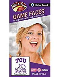 Fan A peel Texas ? Waterless Temporary Spirit Tattoos ? 4-Piece ? 2 Purple/White & 2 Purple Super Frog