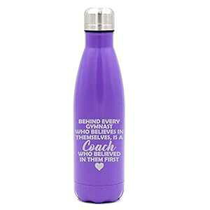 17IX dǐ^fMXeXX`[EH[^[{ggx}OJbv̑R[` (p[v) MIP Brand 17 oz. Double Wall Vacuum Insulated Stainless Steel Water Bottle Travel Mug Cup Gymnastics Coach (Purple