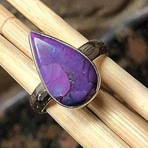 S[WXȎF̓nx ^[RCY 925 \bh X^[O Vo[ O TCY 7 Natural Rocks by Kala Gorgeous Purple Copper Mohave Turquoise 925 Solid Sterling Silver Ring Size 7