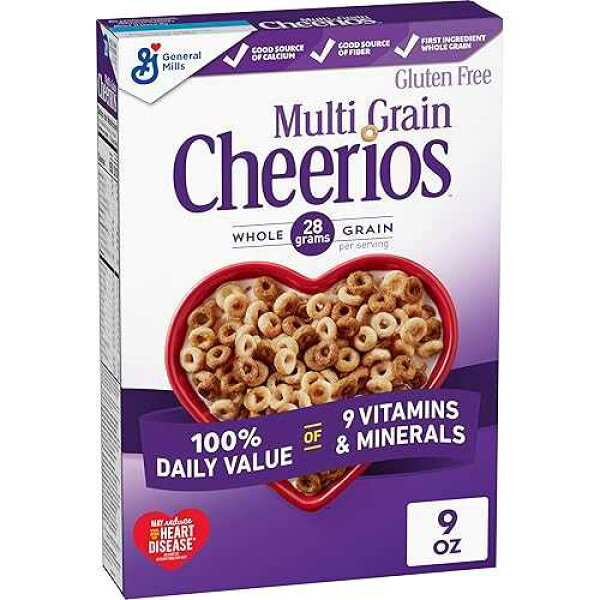 マルチグレイン・チアリオス 心臓にやさしい・グルテンフリー 朝食シリアル 9オンス Multi Grain Cheerios, Heart Healthy Breakfast Cereal, Gluten Free, 9 oz