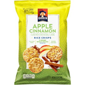 クエーカーライスクリスプ、アップルシナモン、7.04オンス袋、6個入り（パッケージは異なる場合があります） Quaker Rice Crisps, Apple Cinnamon, 7.04 oz Bags, 6 Count (Pack May Vary)