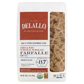 DeLallo オーガニック全粒粉ファルファッレ No.87 - 16 オンス DeLallo Organic Whole Wheat Farfalle No.87 - 16 oz