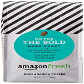 AmazonFresh Go For the Bold Ground Coffee、ダークロースト、12オンス AmazonFresh Go For The Bold Ground Coffee, Dark Roast, 12 Ounce