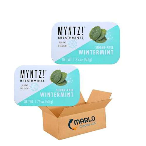 Generic Myntz Sugar Free Mints in a Tin, Wintermint 2 Pack, Refreshing taste, Breath Mints for Bad Breath, Bulk Mints, No Sugar, No Fat, Gluten Free. Dentist Recommended. Great for back to school