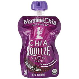 Mamma Chia オーガニック ブラックベリー ブリスチア スクイーズ バイタリティ スナック、3.5 オンス Mamma Chia Organic Blackberry Bliss Chia Squeeze Vitality Snack, 3.5 oz
