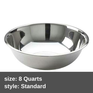American Metalcraft SSB800 Stainless Steel Mixing Bowl - Durable, Commercial-Grade, Metal Bowl For Mixing - Wide-Rim, Stackable, Dishwasher Safe, 8qt, Silver