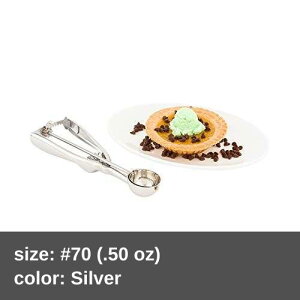 Restaurantware Met Lux 1.9 Ounce Gelato Scoop 1 Ambidextrous Ice Cream Scoop - Built-In Blade Dishwashable Stainless Steel Cookie Dough Scoop Comfortable Grip For All Ingredients