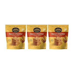 Sonoma Creamery - Cheese Crisps, Bacon Cheddar, 10 Oz (Pack of 3 / Savory Snack / High Protein / Low Carb / Gluten Free / Keto-Friendly