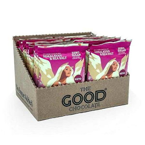 The Good Chocolate - Himalayan Salt Keto Chocolate Squares, Zero Sugar, Lower Net Carb Snack, Lower Calorie, Vegan Chocolate Candy, 24 Square Family Pack