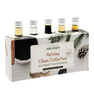 Monin - 5 Flavor Holiday Cheer Collection: Macadamia Nut, Peppermint, Cookie Butter, Toasted Marshmallow, & Gingerbread, Natural Flavors for All Drinks, Gluten-Free (1.69 oz per bottle)