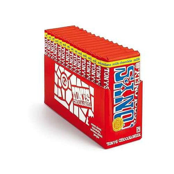 トニーズ・ショコラネリー 32% クラシックミルクチョコレート 6.35オンス(15個入り) Tony's Chocolonely 32% Classic Milk Chocolate Bar - Rich, Smooth Belgium Chocolate, Perfect Holiday Gift, Chocolate Candy, No Artificial Flavori